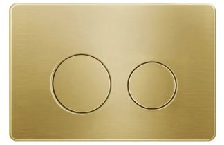 Inspire Dual Flush Plate Round Brushed Gold Stainless KL27AG