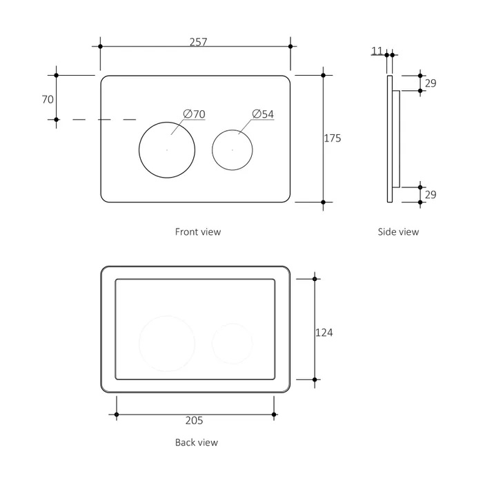 Inspire Dual Flush Plate Round Gun Metal Stainless KL27GM - Image 2
