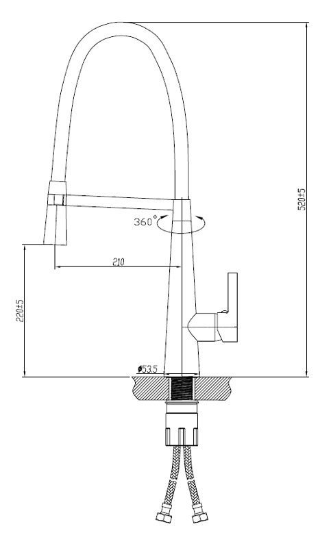 Kuchendesigner Pull Out Gooseneck Kitchen Mixer - Image 2