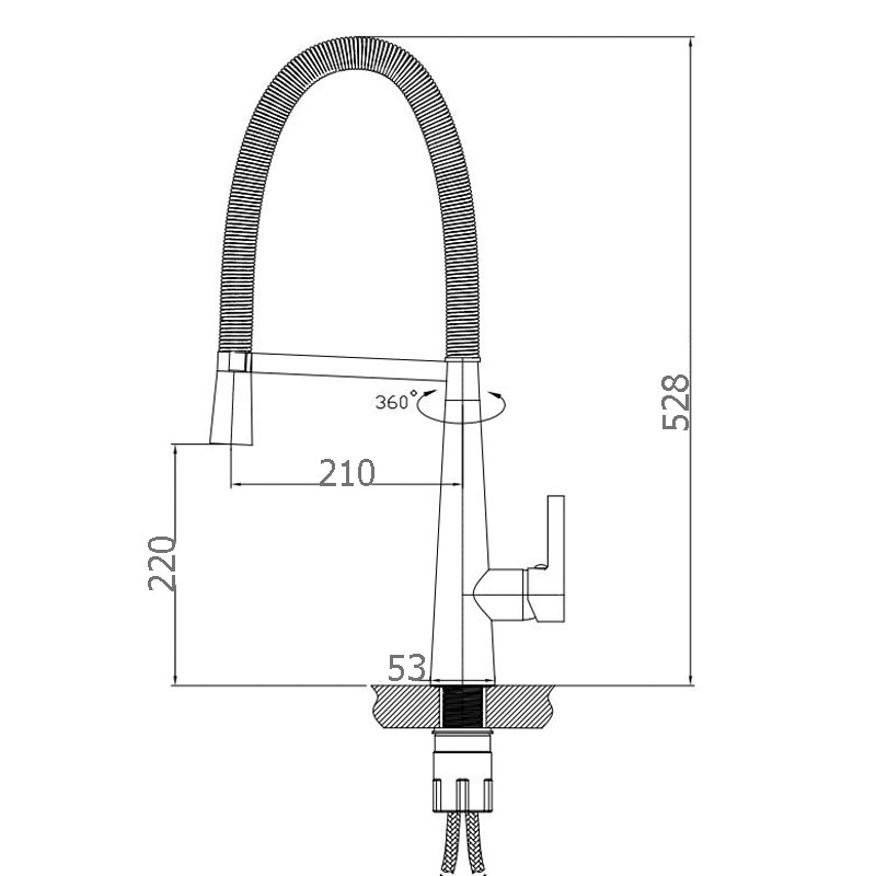 Kuchendesigner Pull Out Gooseneck Kitchen Mixer KM002 - Image 2