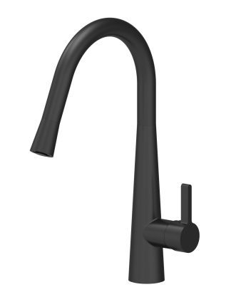 Kuchendesigner Pull Out Gooseneck Kitchen Mixer Matte Black