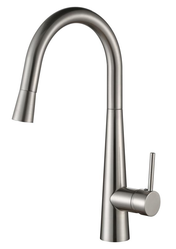 Kuchendesigner Pull Out Gooseneck Kitchen Mixer Brushed Nickel