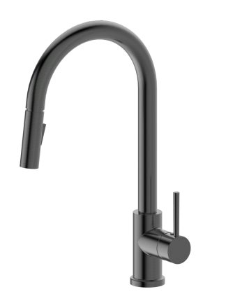 Kuchendesigner Pull Out Kitchen Mixer Brushed Gun Metal