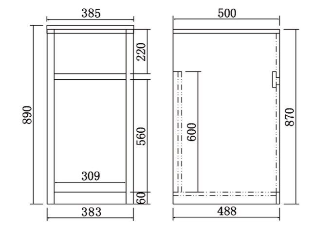 Laundry Tub 390mm with Cabinet Finger Pull 25L - Image 2
