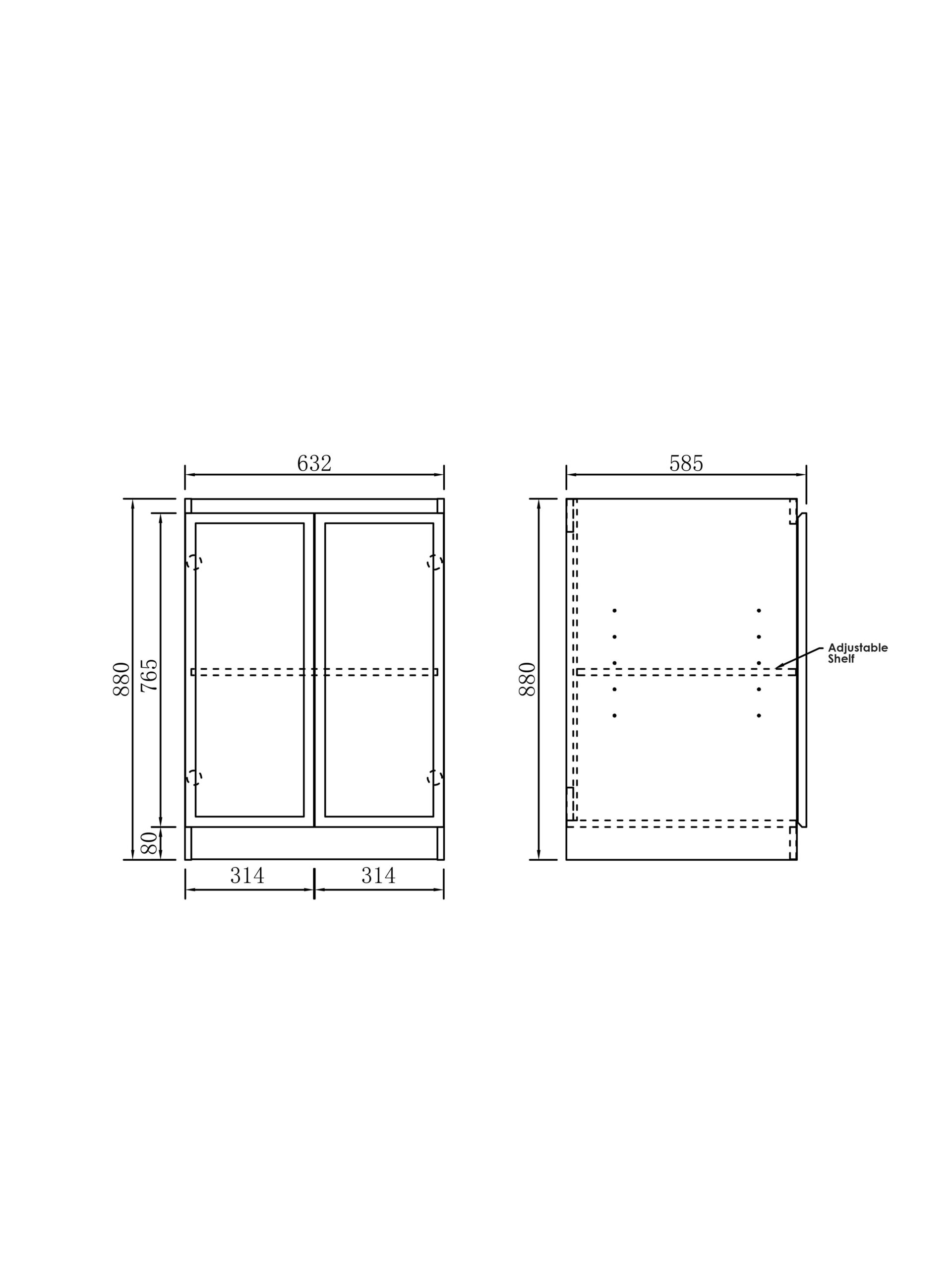 Hampshire Matte Black 630mm Base Laundry Cabinet - Image 4
