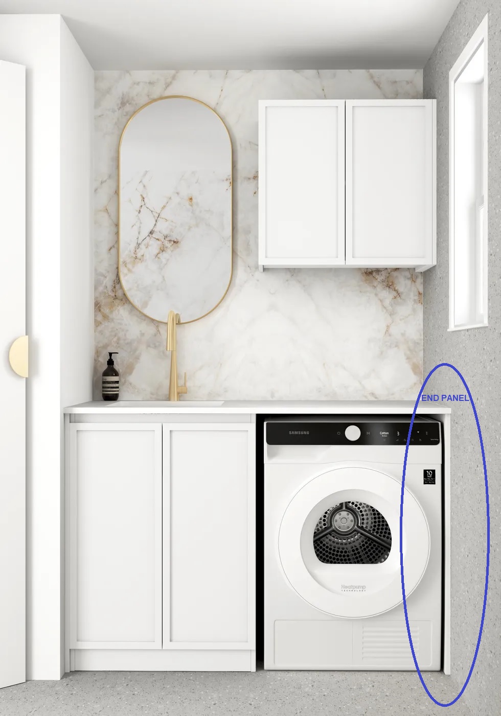 Floor Cabinet End Panel Matte White - Image 2