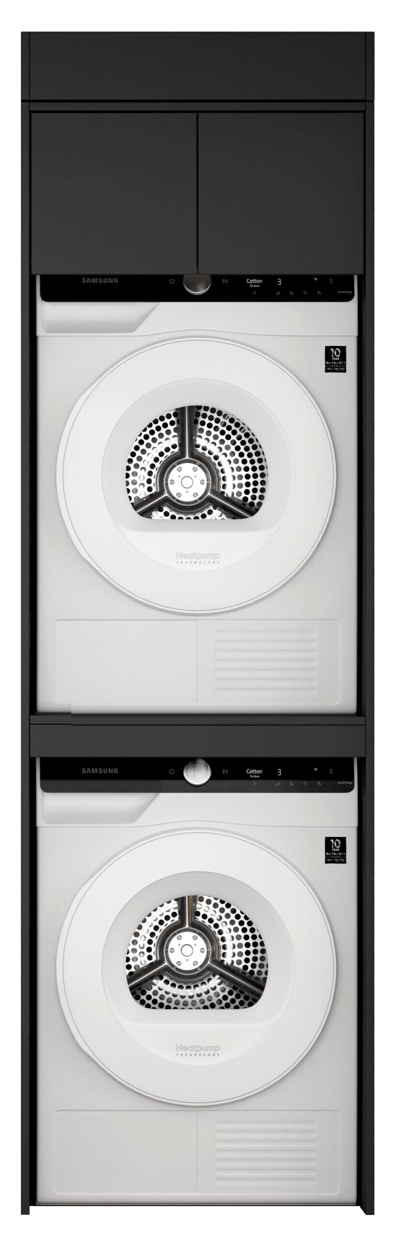 Hampshire Matte Black 2100mm Tall Washing Machine Cabinet - Image 2