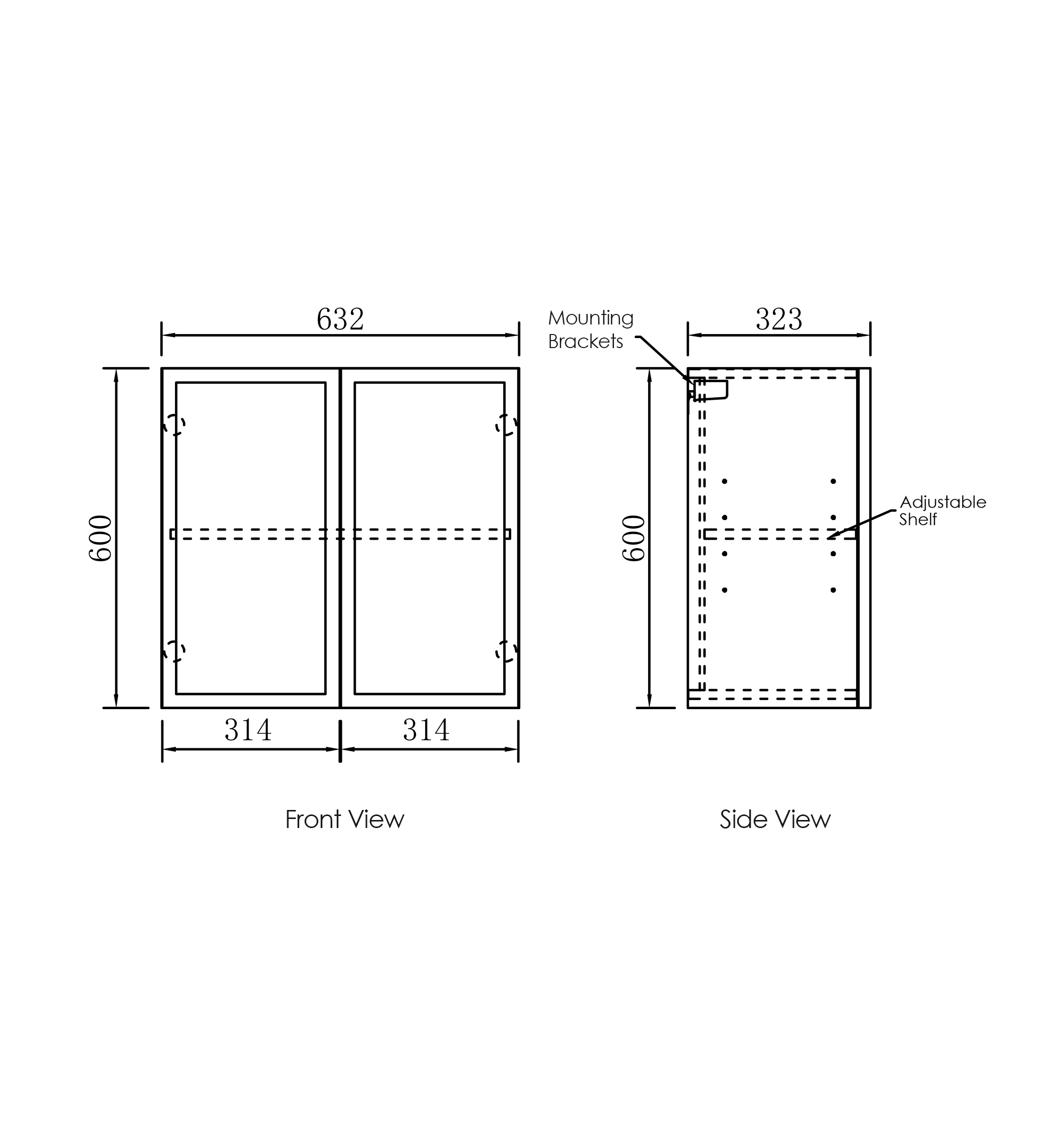 Hampshire Matte White 630mm Wall Laundry Cabinet - Image 4