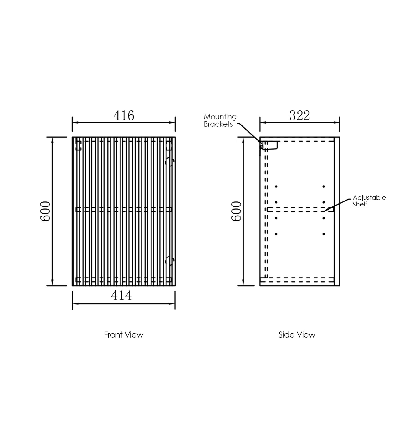 Marlo Fluted Black 415mm Wall Laundry Cabinet - Image 3