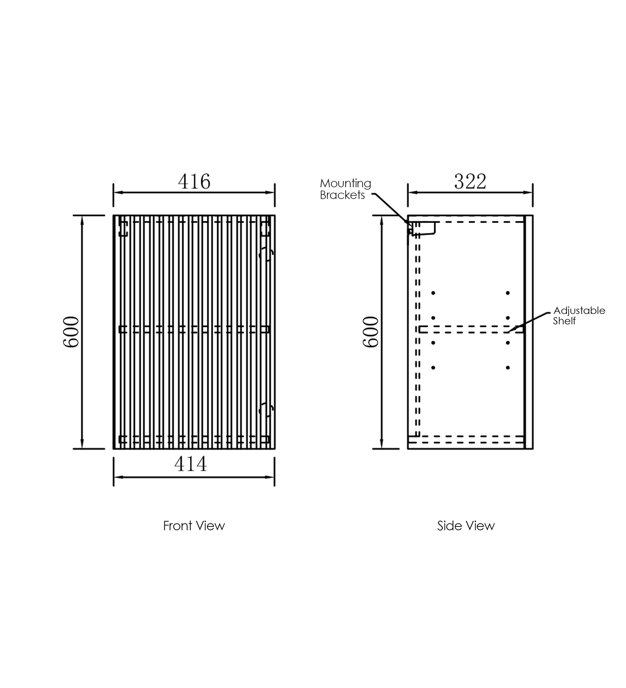 Noosa Fluted White 415mm Wall Laundry Cabinet - Image 4