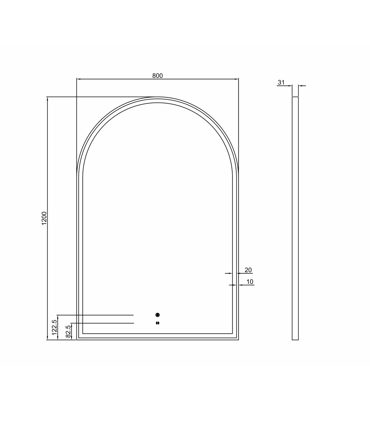 Archie Black Metal Frame LED Mirror 1200 x 800 - Image 5