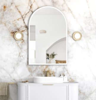 Archie White Metal Frame LED Mirror 1200 x 800