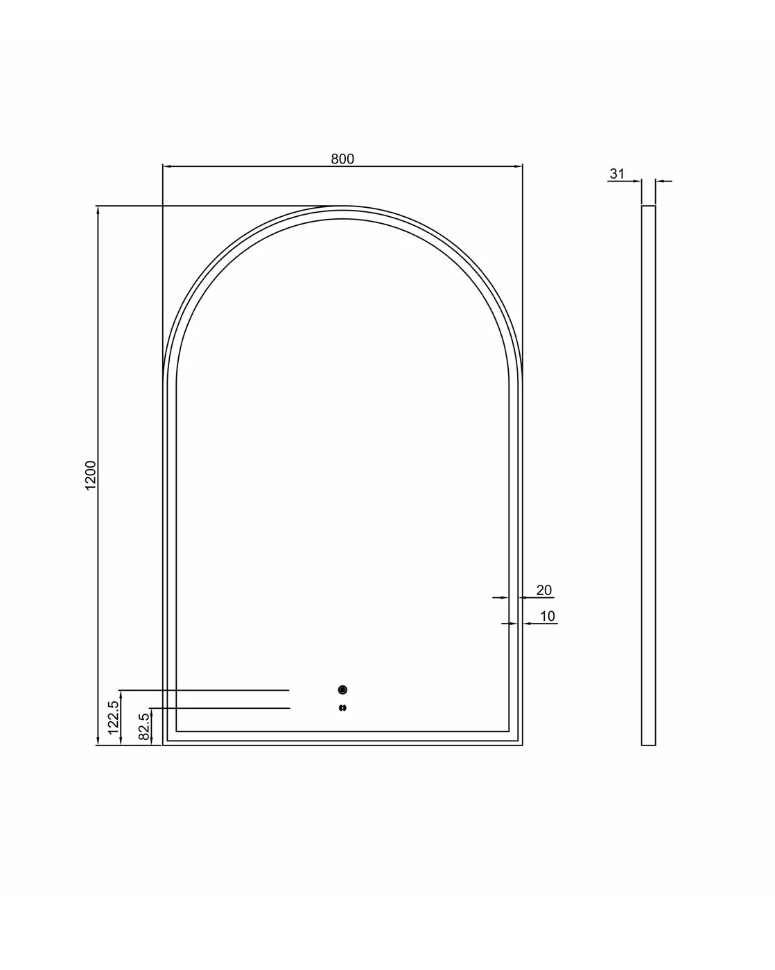Archie Black Metal Frame LED Mirror 1500 x 1000 - Image 4