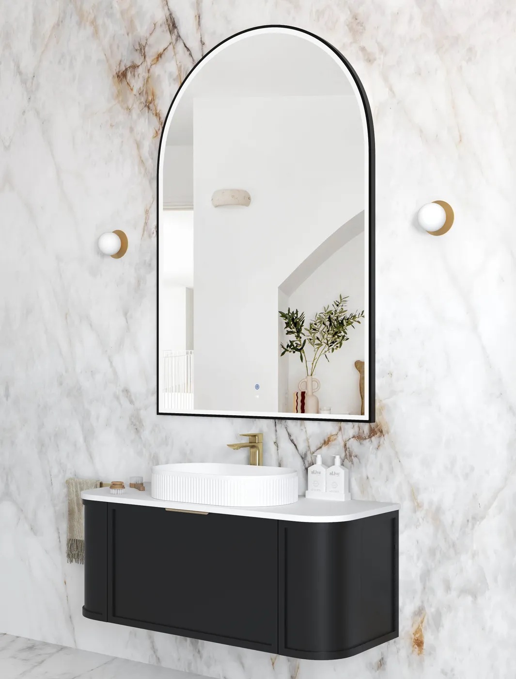 Archie Black Metal Frame LED Mirror 1500 x 1000 - Image 2
