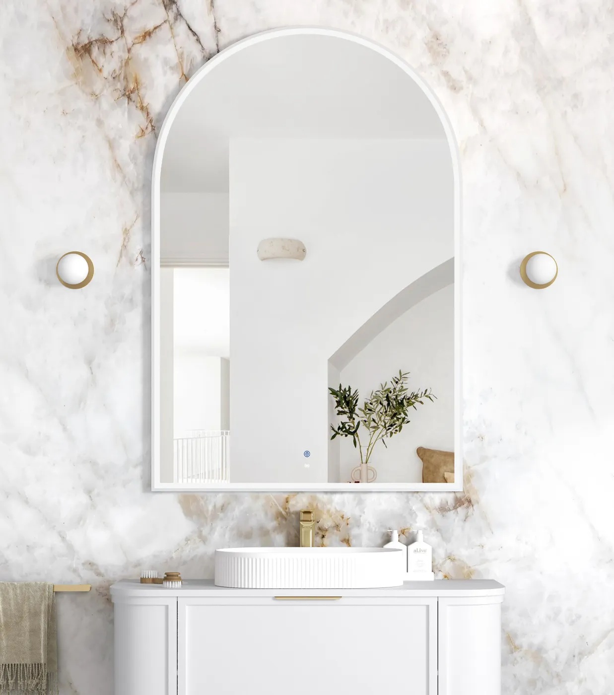 Archie White Metal Frame LED Mirror 1500 x 1000