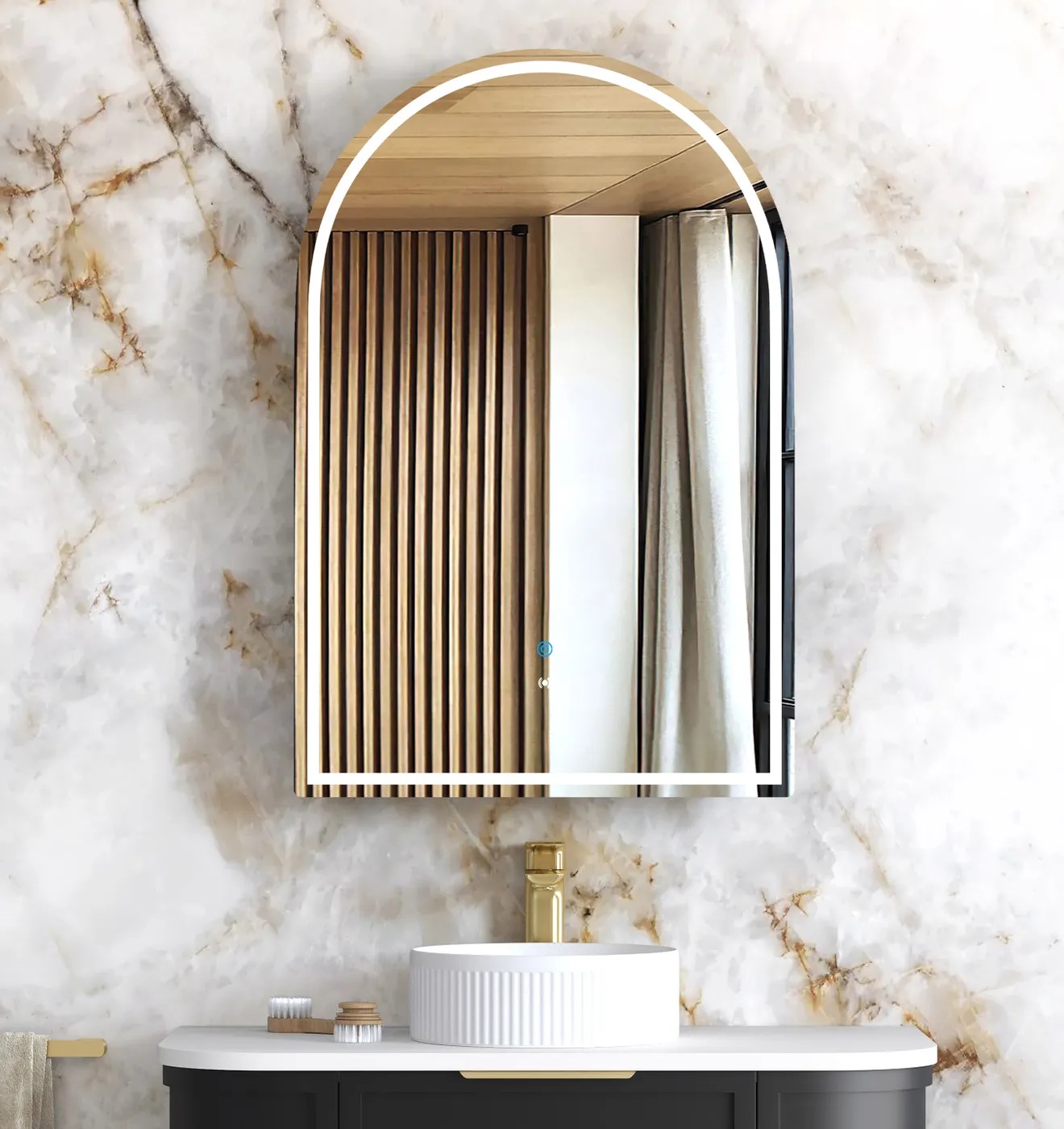 Archie Led Shaving Cabinet 600 x 900 Black Oak Premium Edition