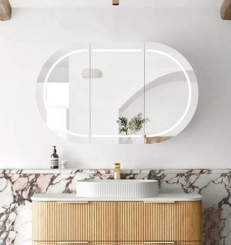 Bondi Led Shaving Cabinet Woodland Oak 1200 x 750 Premium Edition
