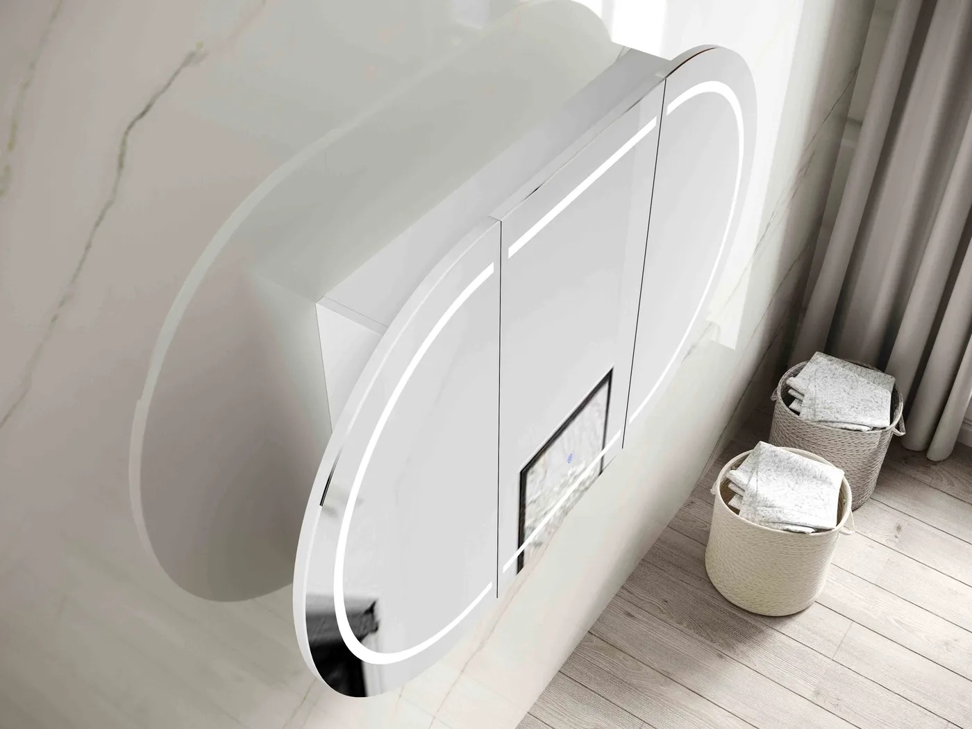 Bondi Led Shaving Cabinet 1500 x 900 White Premium Edition - Image 4