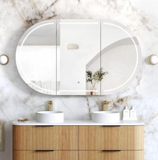 Bondi Led Shaving Cabinet 1500 x 900 Woodland Oak Premium Edition