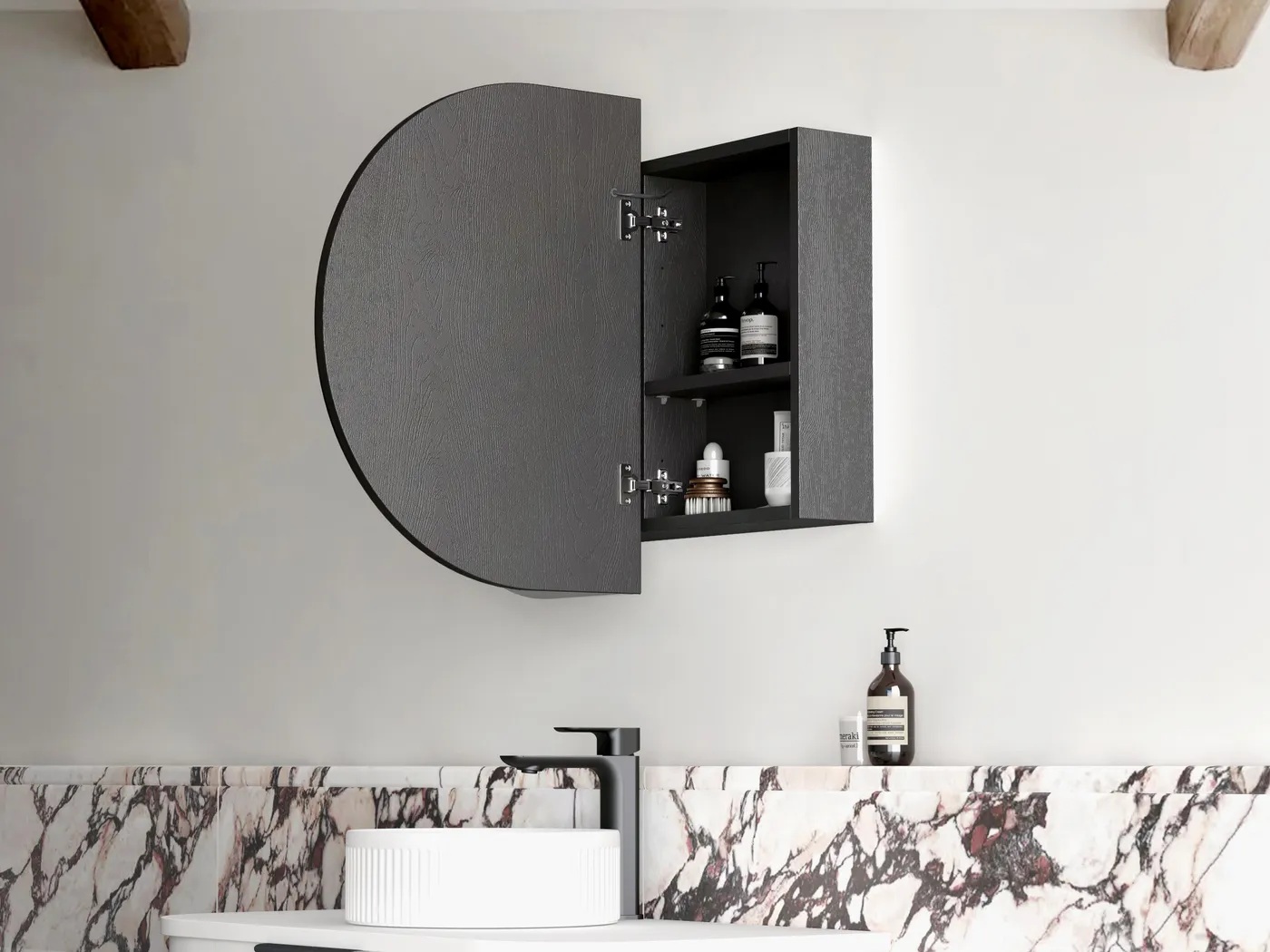 Bondi Led Shaving Cabinet Premium Edition Black Oak 900 x 600 - Image 4