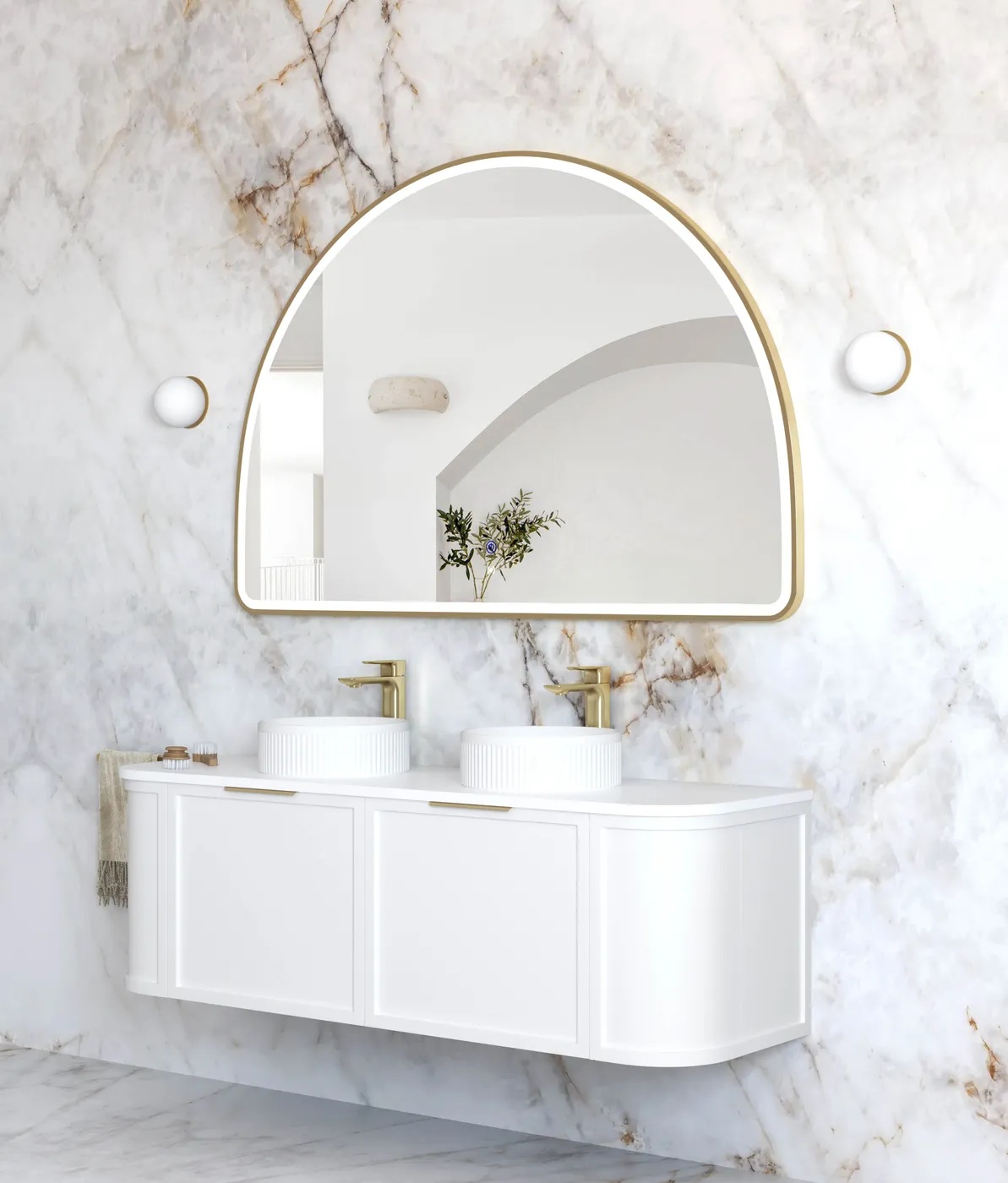 Moonlight Archie Gold Metal Frame Led Mirror 1000 x 1500 - Image 2