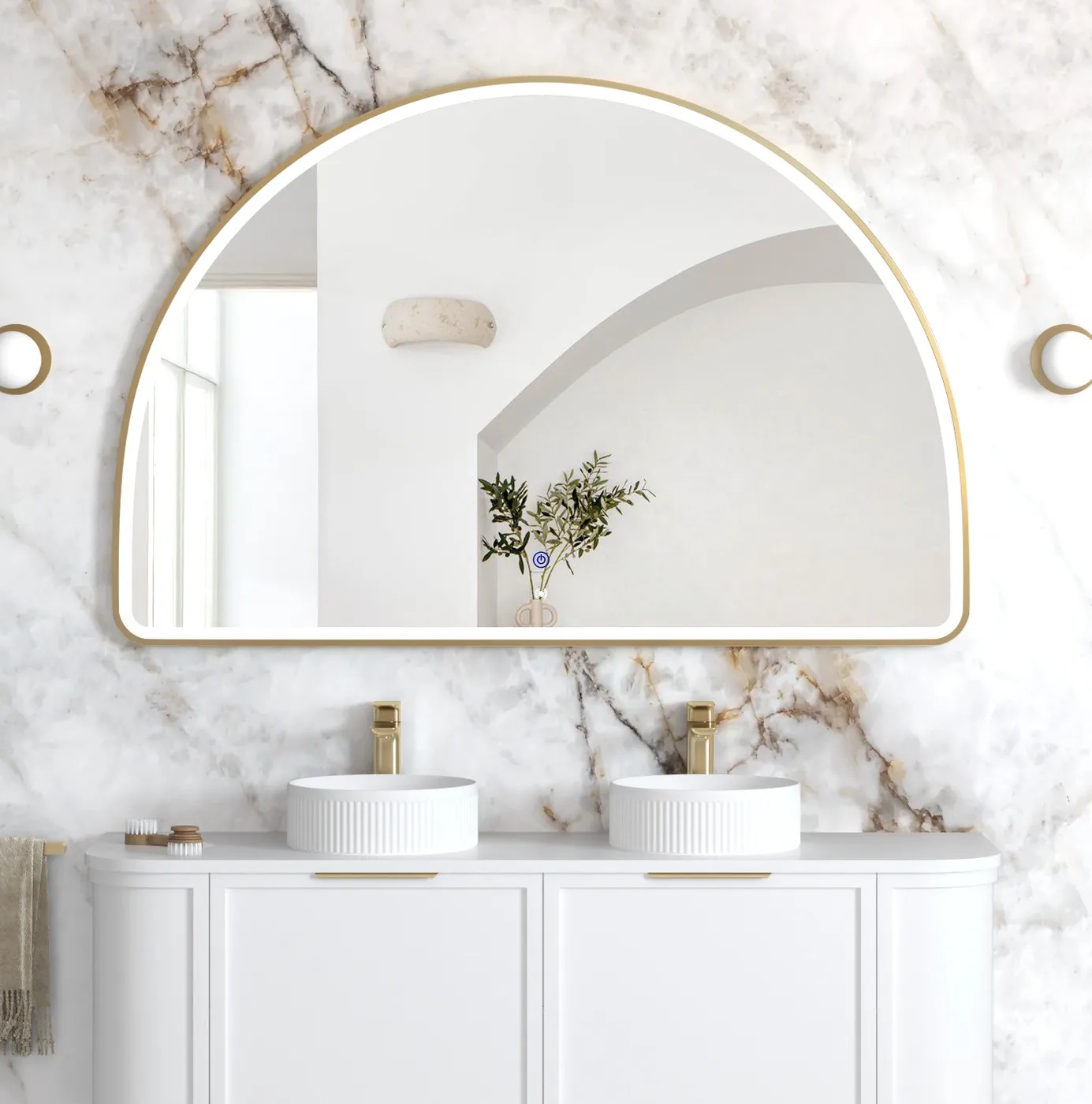 Moonlight Archie Gold Metal Frame Led Mirror 1000 x 1500