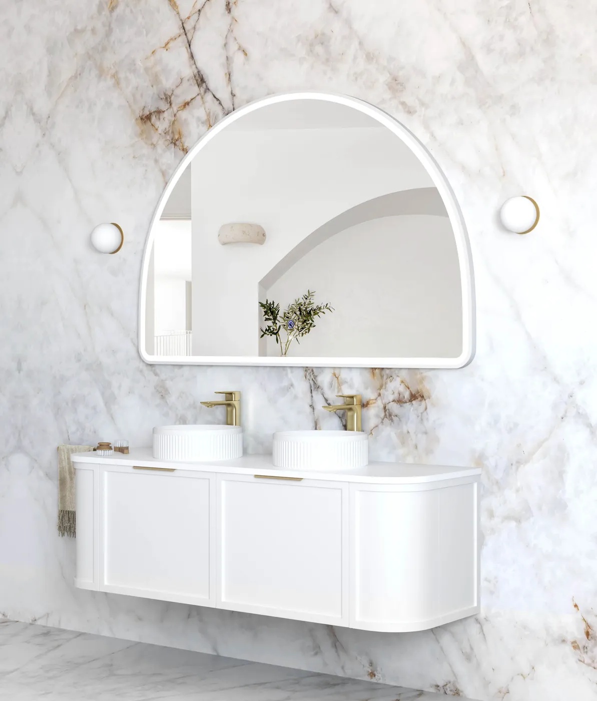 Moonlight Archie White Metal Frame Led Mirror 1000 x 1500 - Image 2