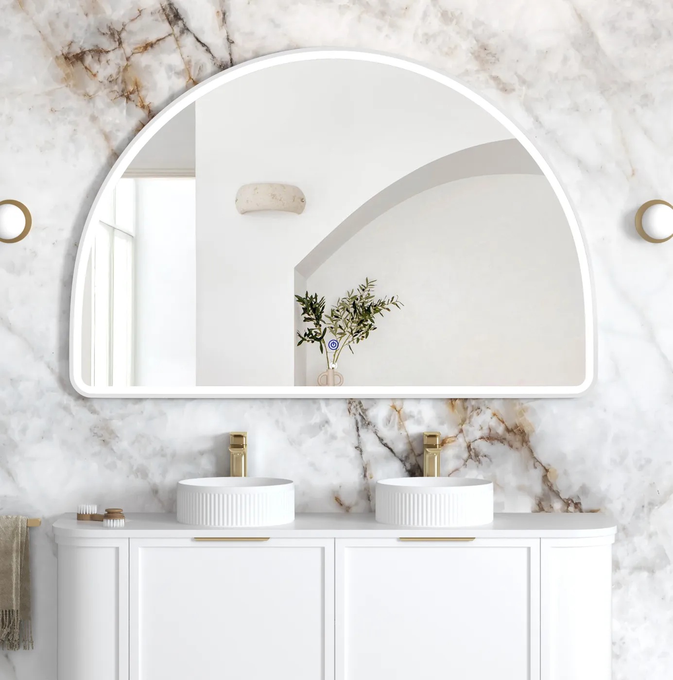 Moonlight Archie White Metal Frame Led Mirror 1000 x 1500