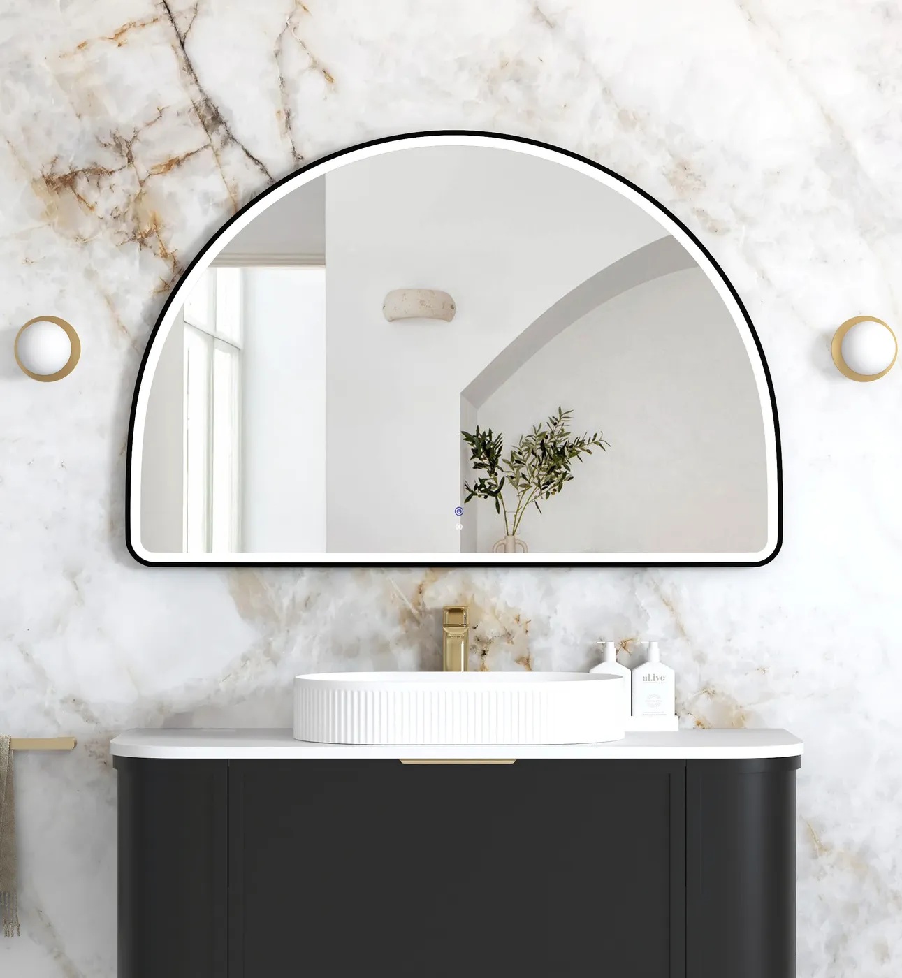 MoonlightArchie Black Metal Frame Led Mirror 800 x 1200