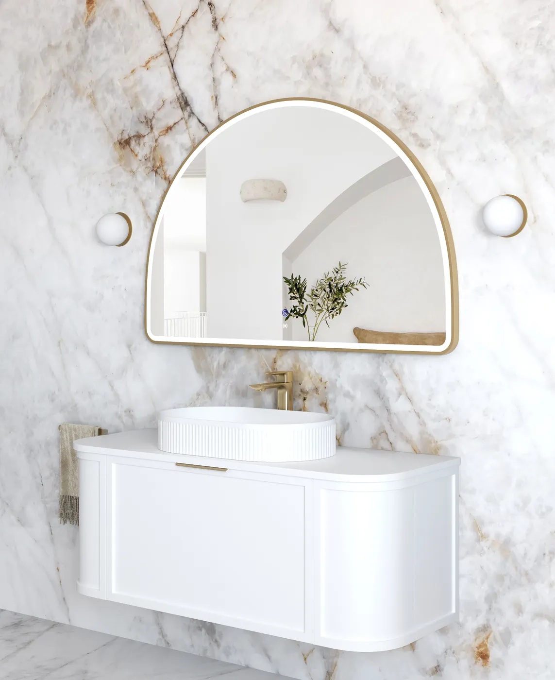 Moonlight Archie Gold Metal Frame Led Mirror 800 x 1200 - Image 2