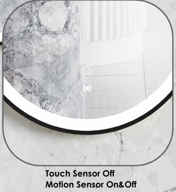 Noosa Black Metal Frame Led Tuffi Mirror 900 x 450 - Image 2