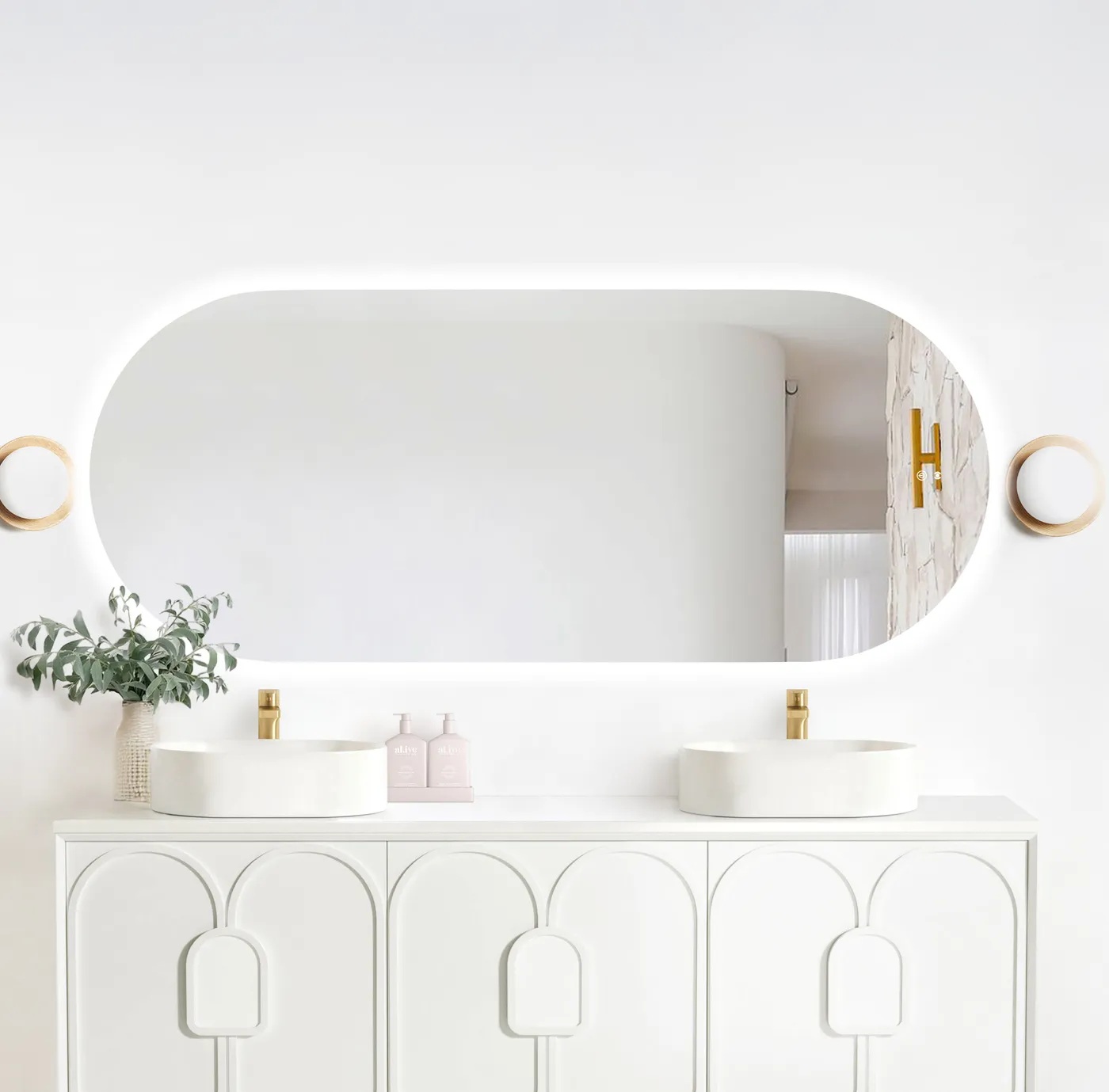 Noosa Frameless Tuffi Led Mirror 1800 x 750 - Image 2