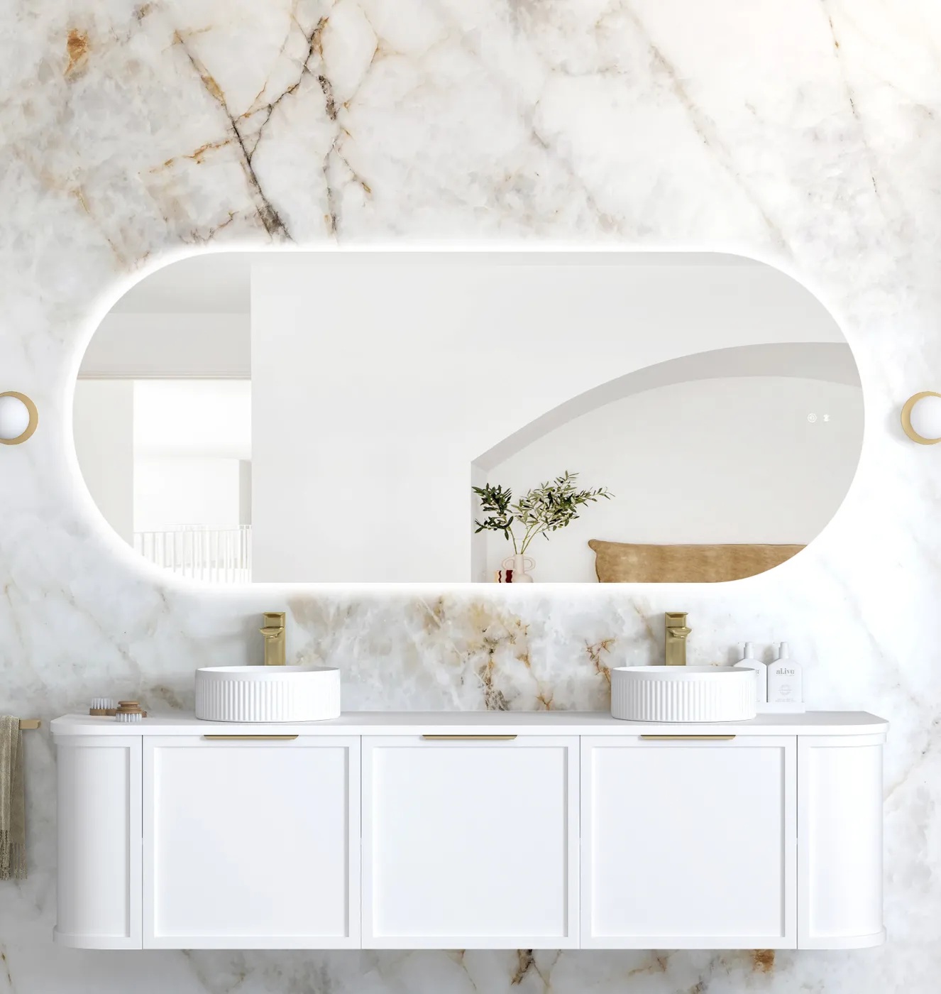 Noosa Frameless Tuffi Led Mirror 1800 x 750