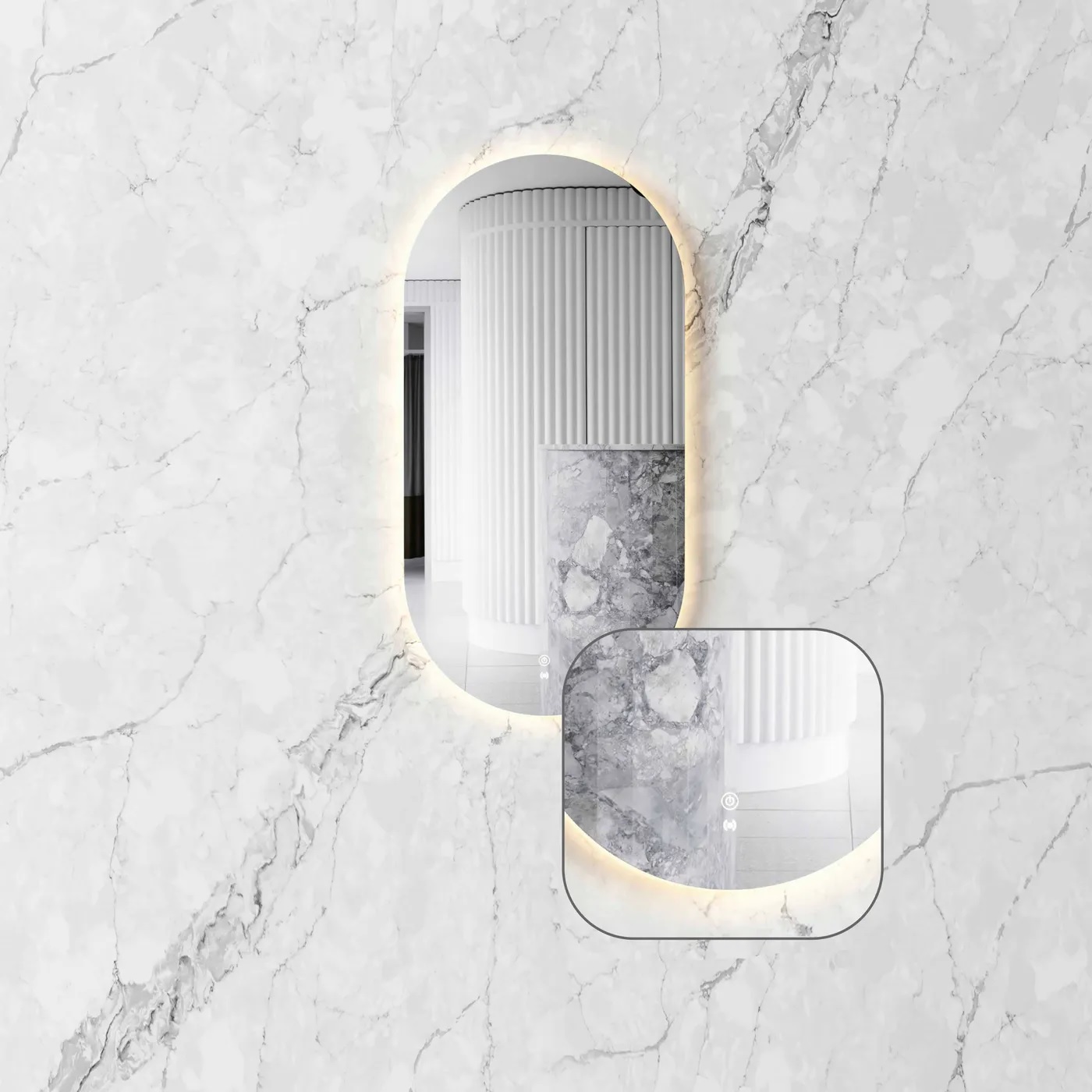Noosa Frameless Tuffi Led Mirror 900 x 450 - Image 2