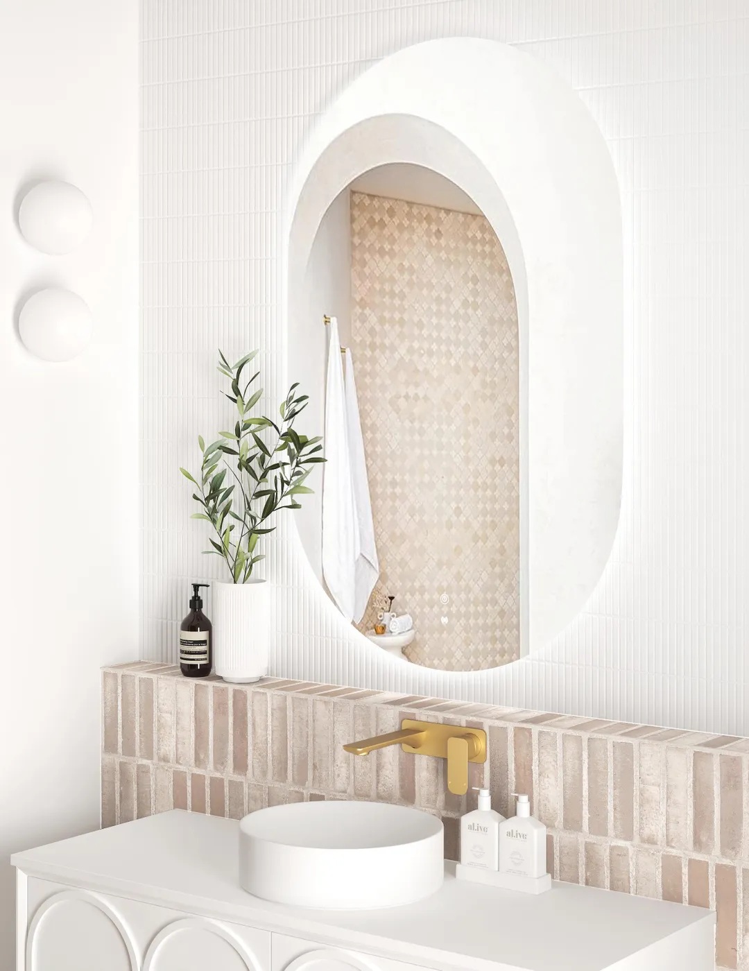 Noosa Frameless Tuffi Led Mirror 900 x 600 - Image 2
