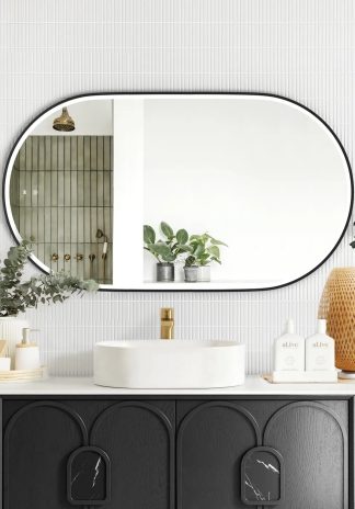 Noosa Matte Black Metal Frame Led Mirror 1200 x 750