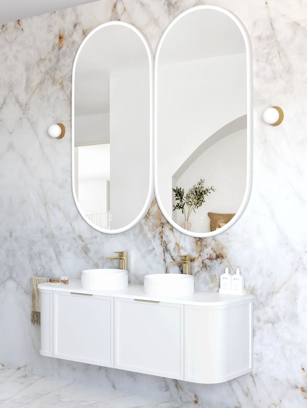 Noosa Matte White Metal Frame Led Mirror 1500 x 750 - Image 3