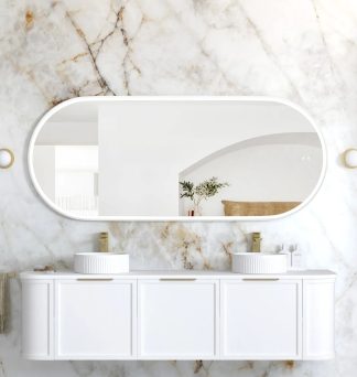 Noosa White Metal Frame Led Mirror 1800 x 750