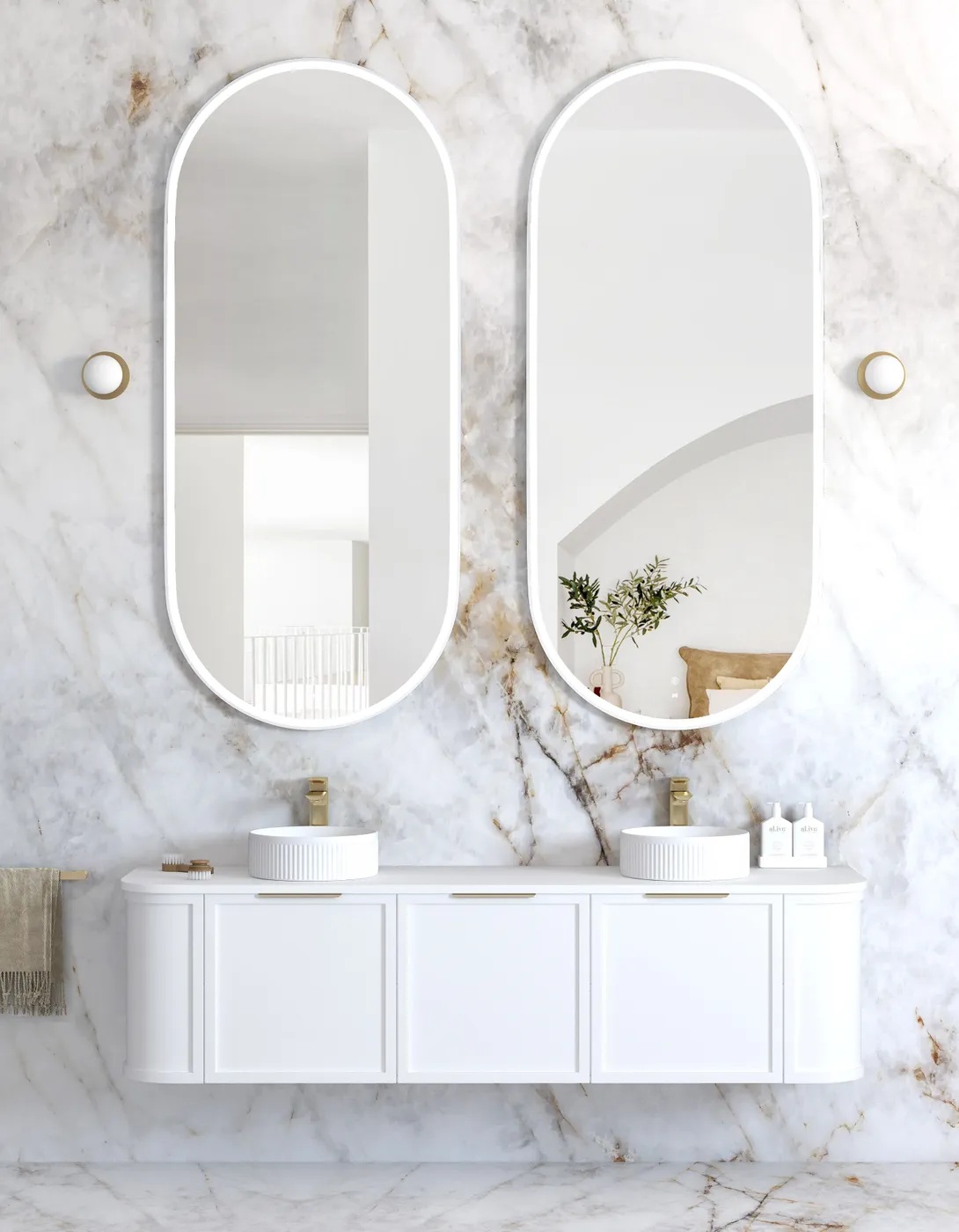 Noosa White Metal Frame Led Mirror 1800 x 750 - Image 3