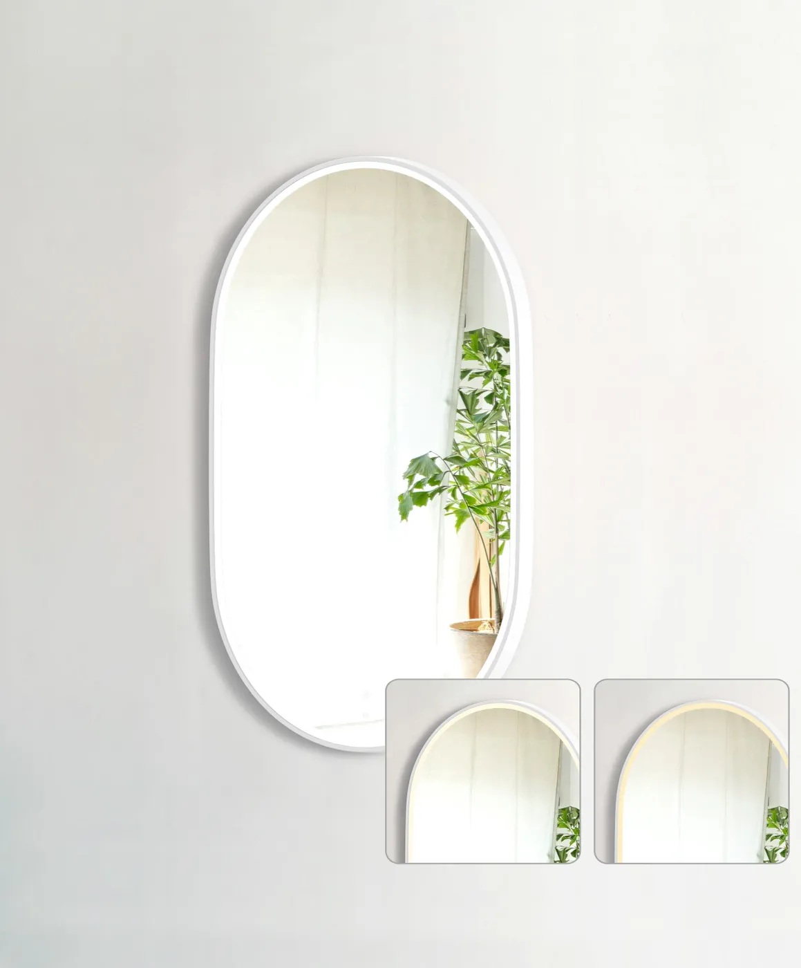 Noosa White Metal Frame Led Mirror 900 x 600 - Image 3