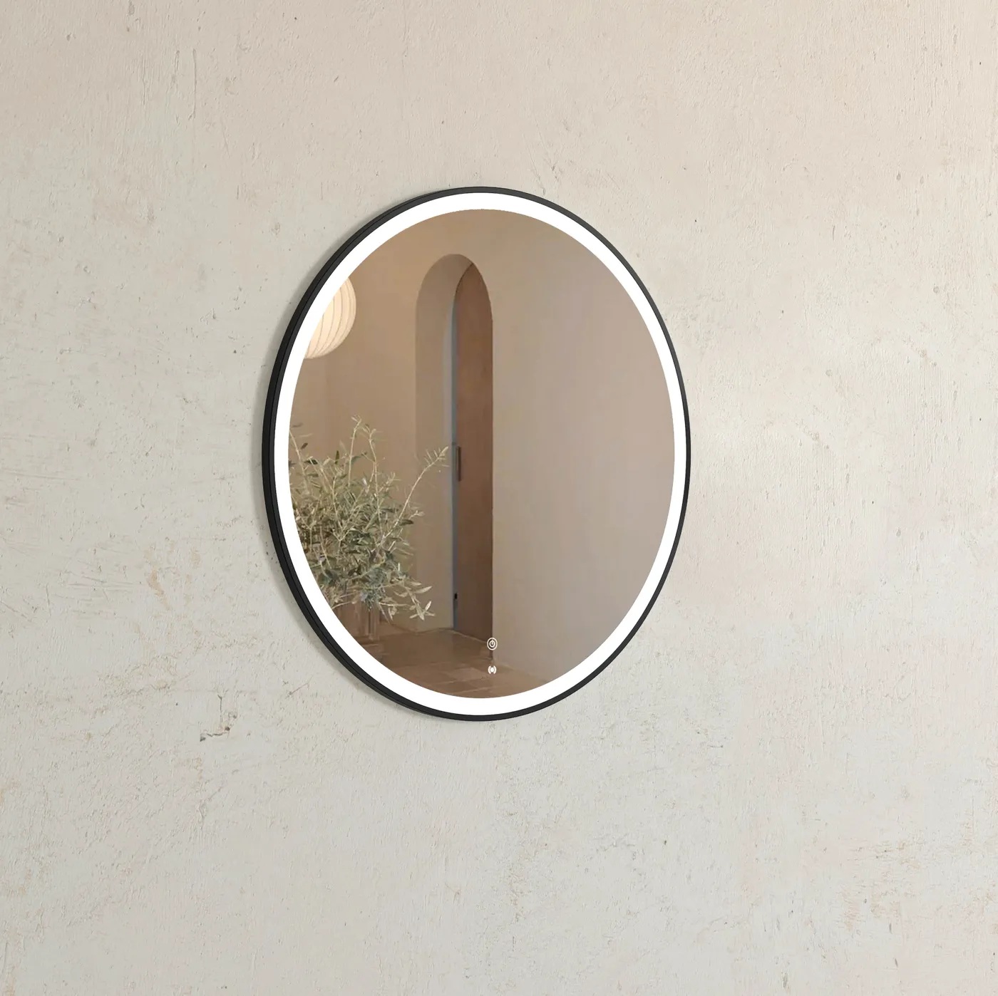 Bondi Black Metal Frame Led Mirror 800 - Image 2