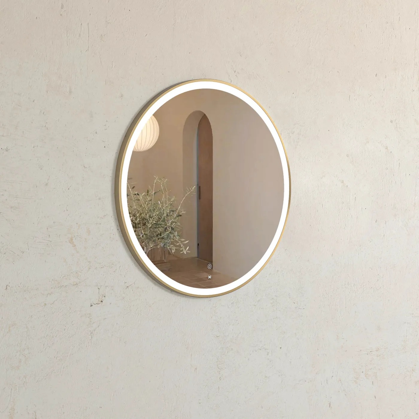 Bondi Gold Metal Frame Led Mirror 800 - Image 2