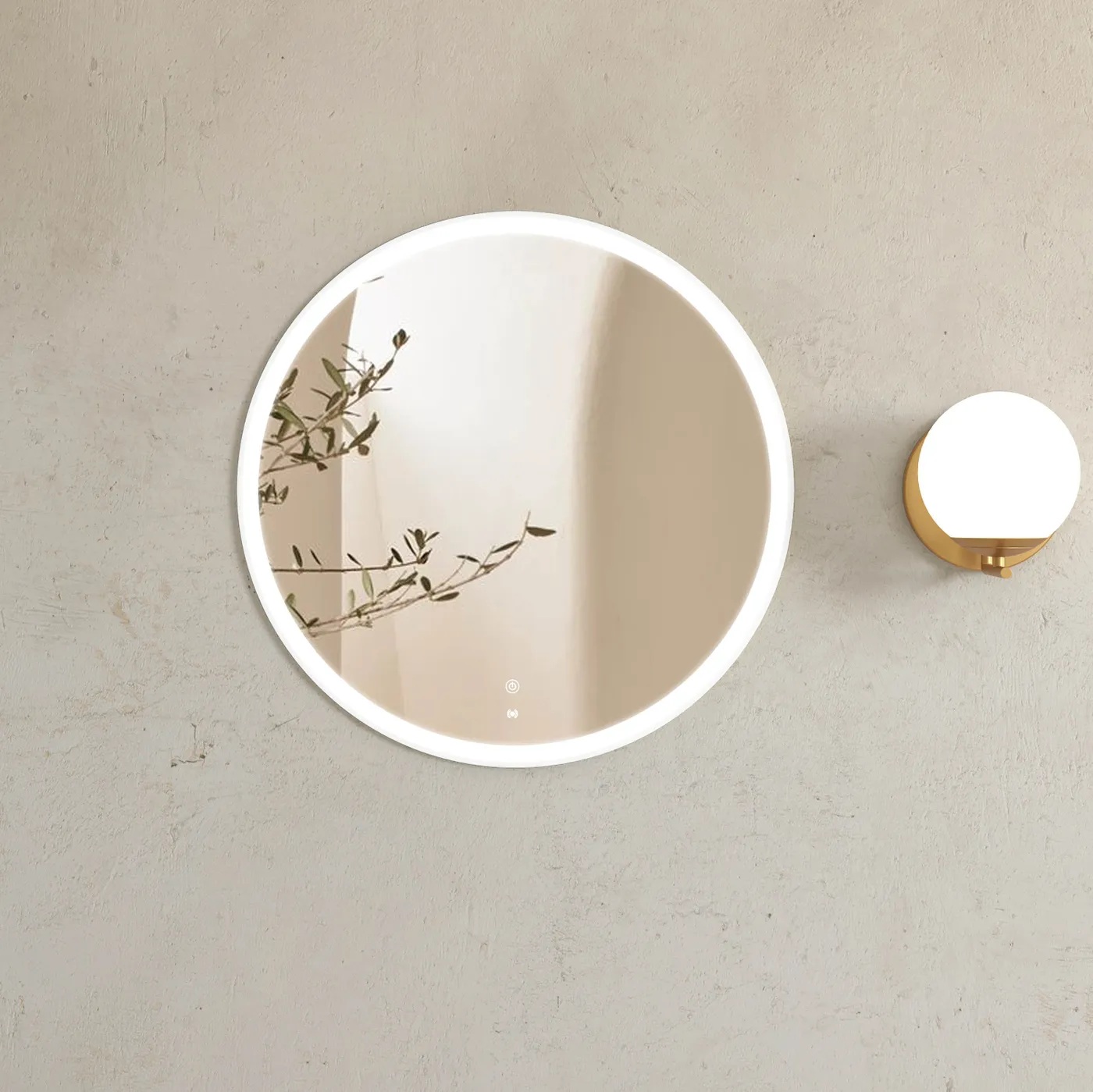 Bondi White Metal Frame Led Mirror 800