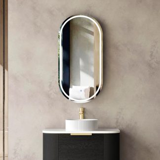 Noosa Led Shaving Cabinet 450 x 900 Black Oak Premium Edition