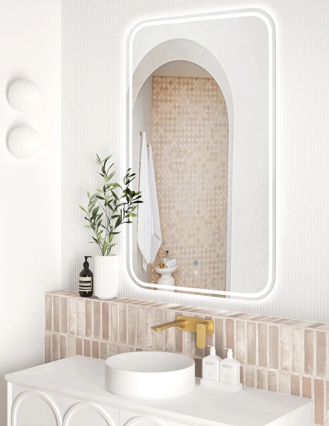 Newport Frameless Tuffi Led Mirror 1200 x 750 - Image 3
