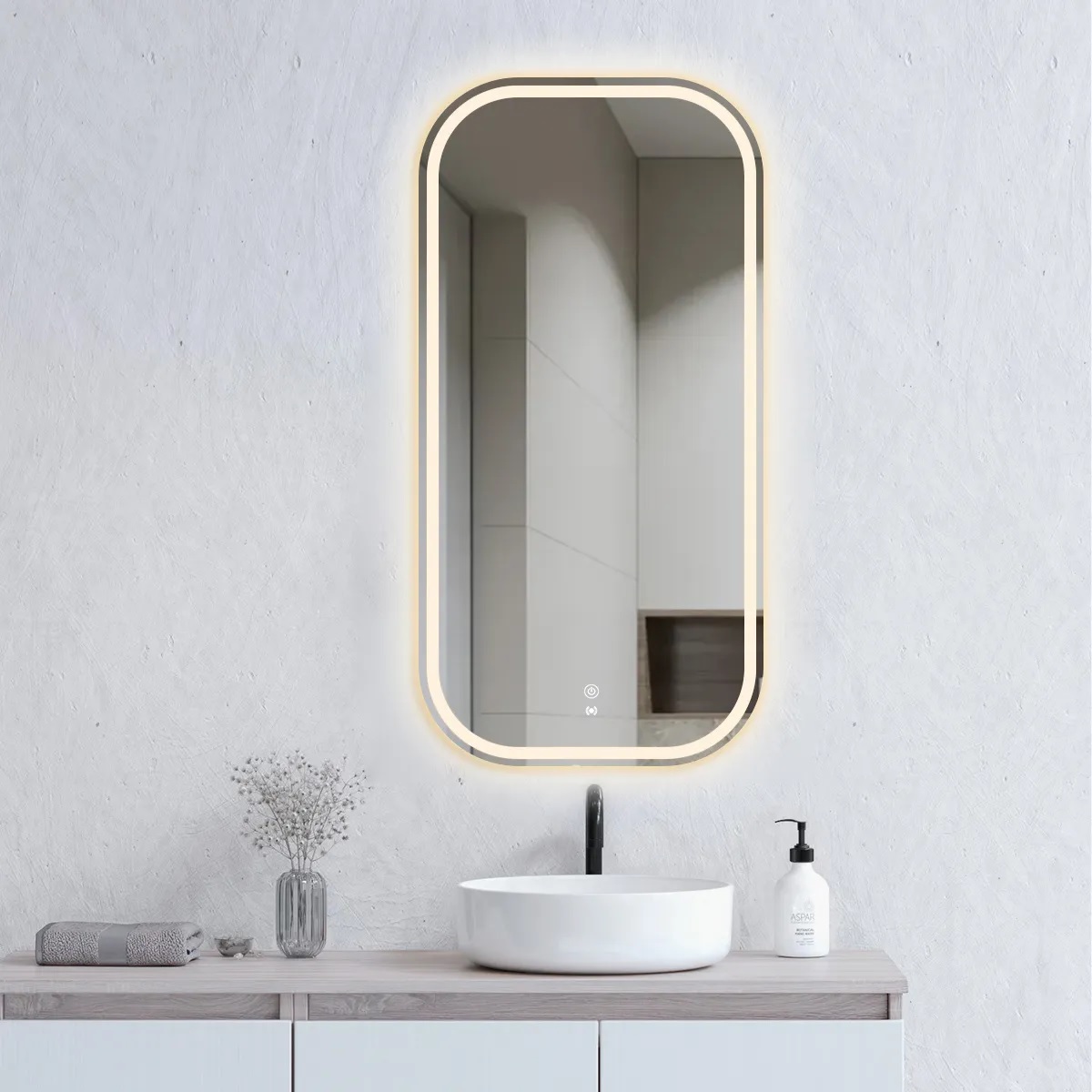 Newport Frameless Tuffi LED Mirror 900 x 450 - Image 2