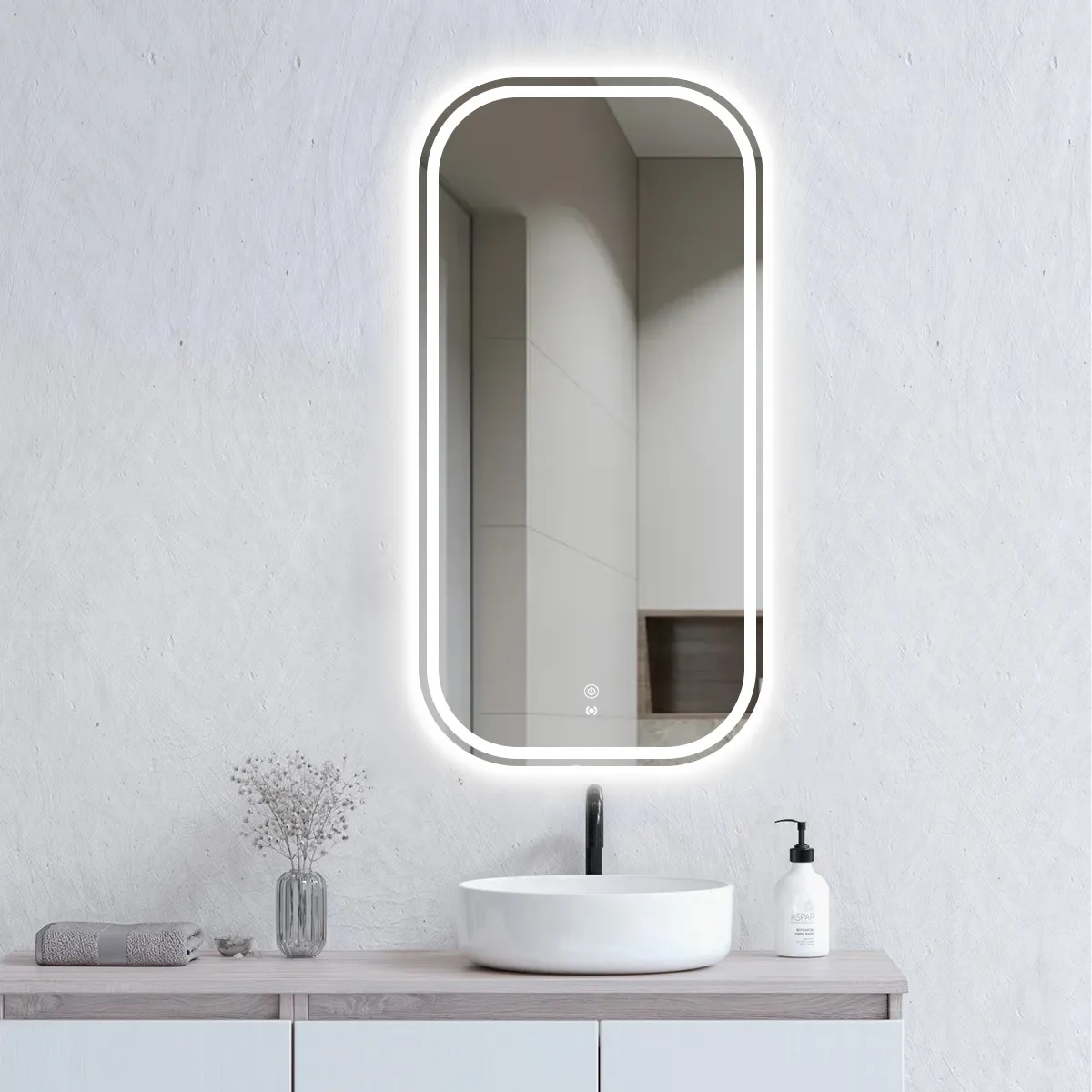 Newport Frameless Tuffi LED Mirror 900 x 450