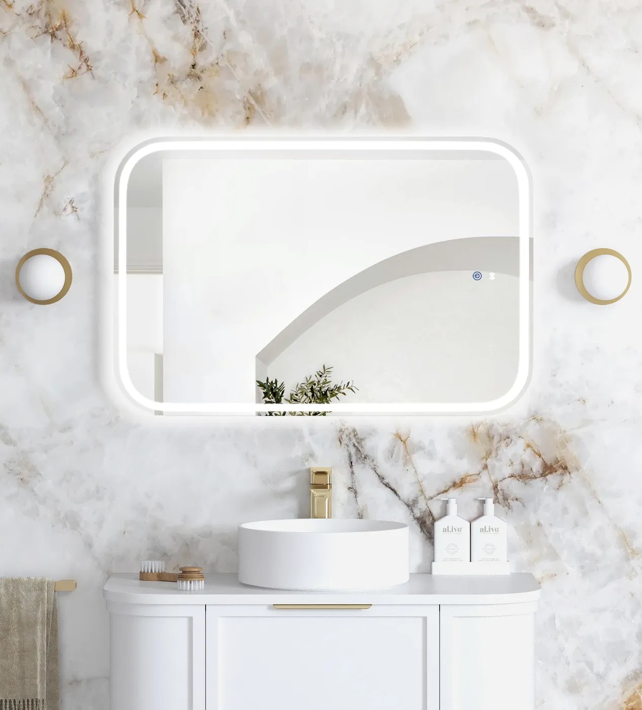 Newport Frameless Tuffi Led Mirror 900 x 600