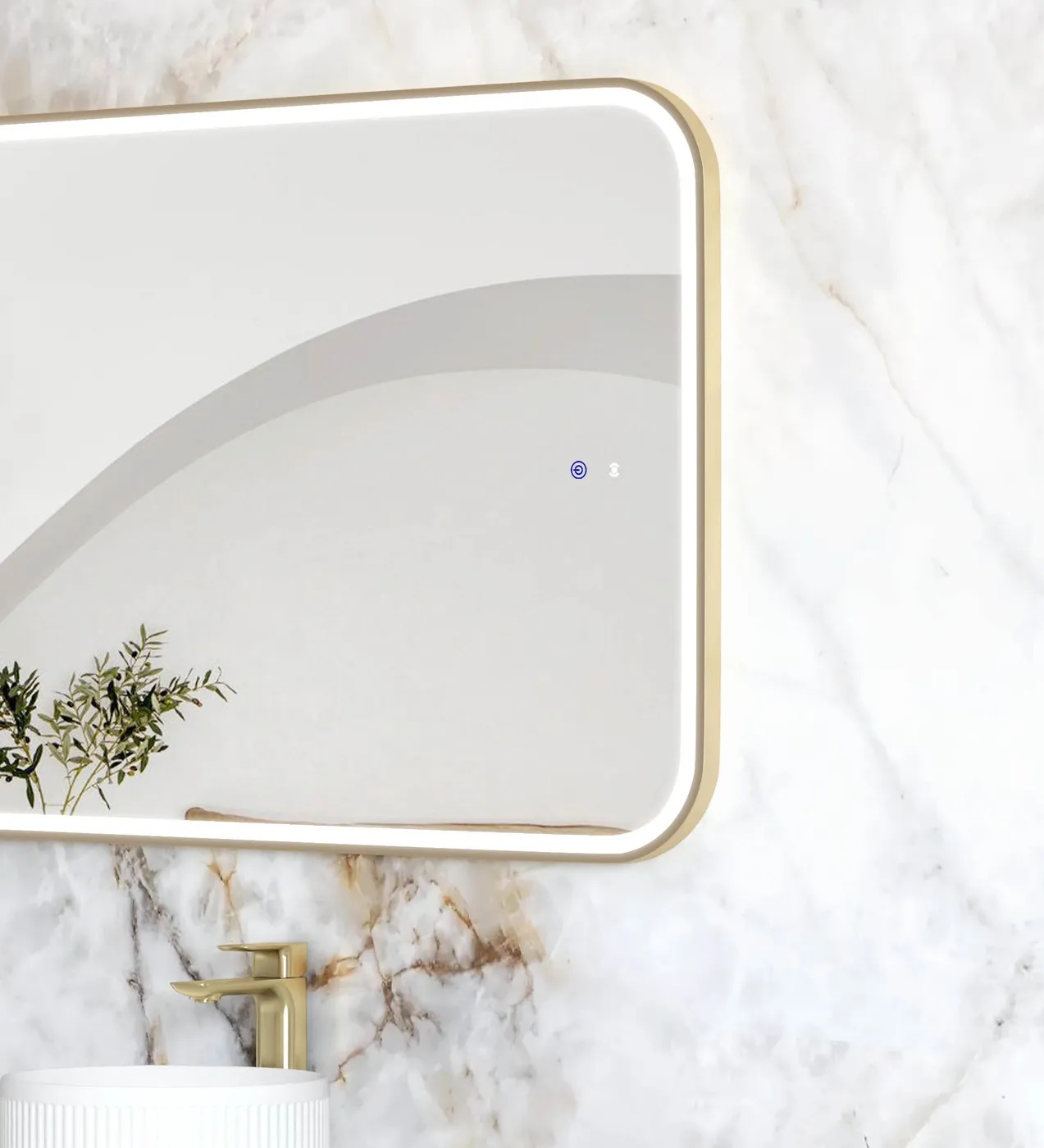 Newport Gold Metal Frame Led Mirror 1500 x 750 - Image 4