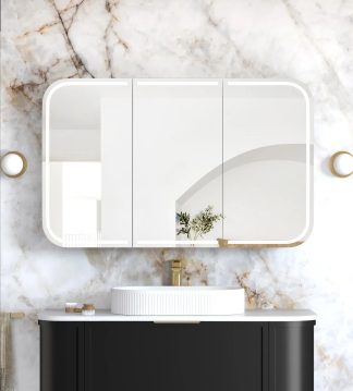 Newport Led Shaving Cabinet 1200 x 750 Black Oak Premium Edition